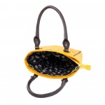 Beau Design Stylish  Yellow Color Imported PU Leather Casual Handbag With Double Handle For Women's/Ladies/Girls